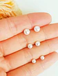 Pack De Aros Piercing Perlas Seguridad Chapadas En Oro 18k - Miniatura 3