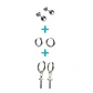 Pack De Aros Argollas Huggies Cruz Esfera Plateada Piercing - Miniatura 1