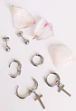 Pack De Aros Argollas Huggies Cruz Esfera Plateada Piercing - Miniatura 5