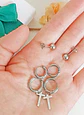 Pack De Aros Argollas Huggies Cruz Esfera Plateada Piercing - Miniatura 6