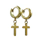 Pack De 2 Argollas Lisas Chunky Huggies Chapadas En Oro 18k - Miniatura 5