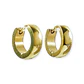 Pack De 2 Argollas Lisas Chunky Huggies Chapadas En Oro 18k - Miniatura 4