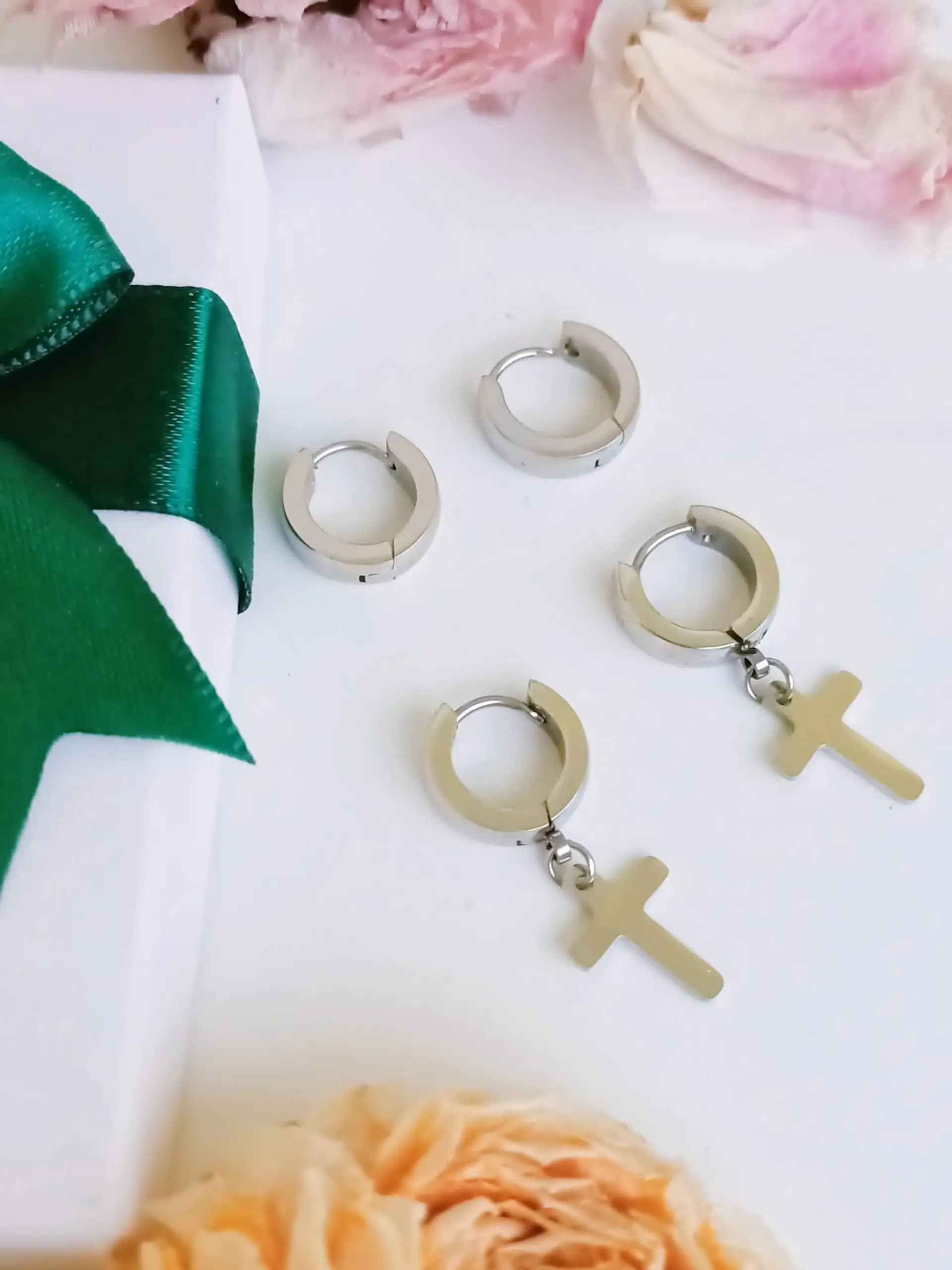 Pack De 2 Pares De Argollas Lisas Plateadas Helix Piercing 3