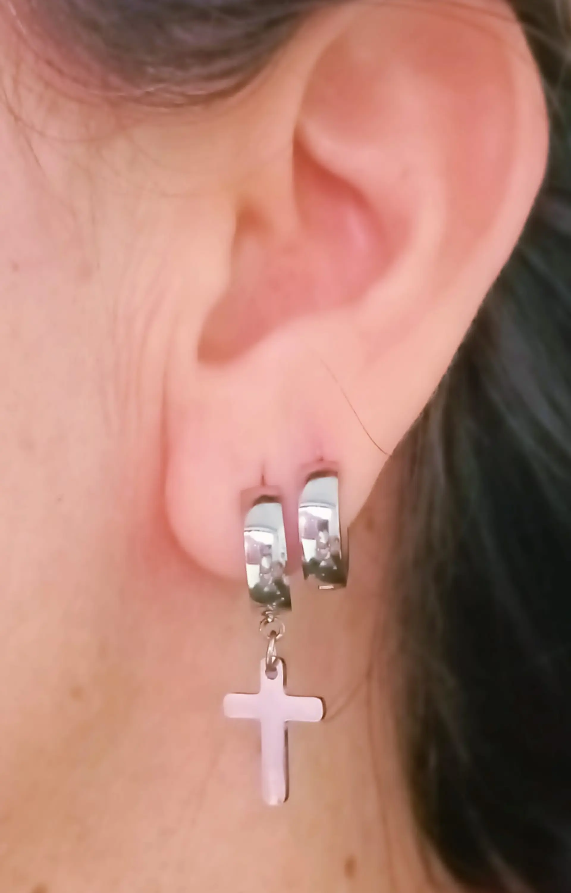 Pack De 2 Pares De Argollas Lisas Plateadas Helix Piercing 2