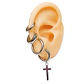 Pack 4 Pares Argollas Huggies Lisas Plateada Piercing Helix - Miniatura 2