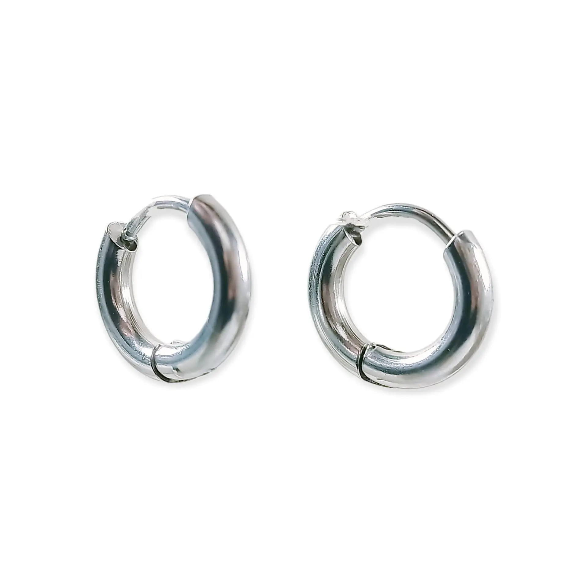 Pack 4 Pares Argollas Huggies Lisas Plateada Piercing Helix 3