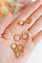 Pack 3 Pares Argollas Lisas Chapadas En Oro 18k Piercing  - Miniatura 4