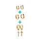 Pack 3 Pares Argollas Lisas Chapadas En Oro 18k Piercing  - Miniatura 1