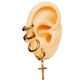Pack 4 Pares Argollas Lisas Chapadas En Oro 18k Piercing  - Miniatura 2