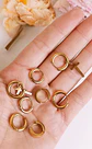Pack 4 Pares Argollas Lisas Chapadas En Oro 18k Piercing  - Miniatura 6
