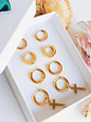 Pack 4 Pares Argollas Lisas Chapadas En Oro 18k Piercing  - Miniatura 3