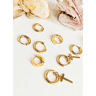 Pack 4 Pares Argollas Lisas Chapadas En Oro 18k Piercing  7