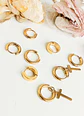 Pack 4 Pares Argollas Lisas Chapadas En Oro 18k Piercing  - Miniatura 7