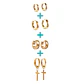 Pack 4 Pares Argollas Lisas Chapadas En Oro 18k Piercing  - Miniatura 1
