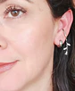 Pack Earcuff Rosa Argolla Unidad Plateada Piercing Moderno - Miniatura 9
