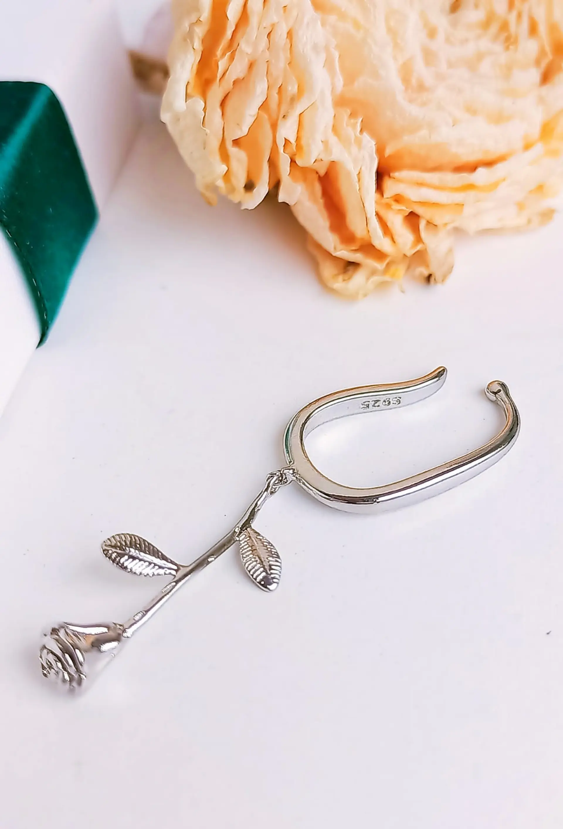 Pack Earcuff Rosa Argolla Unidad Plateada Piercing Moderno 10