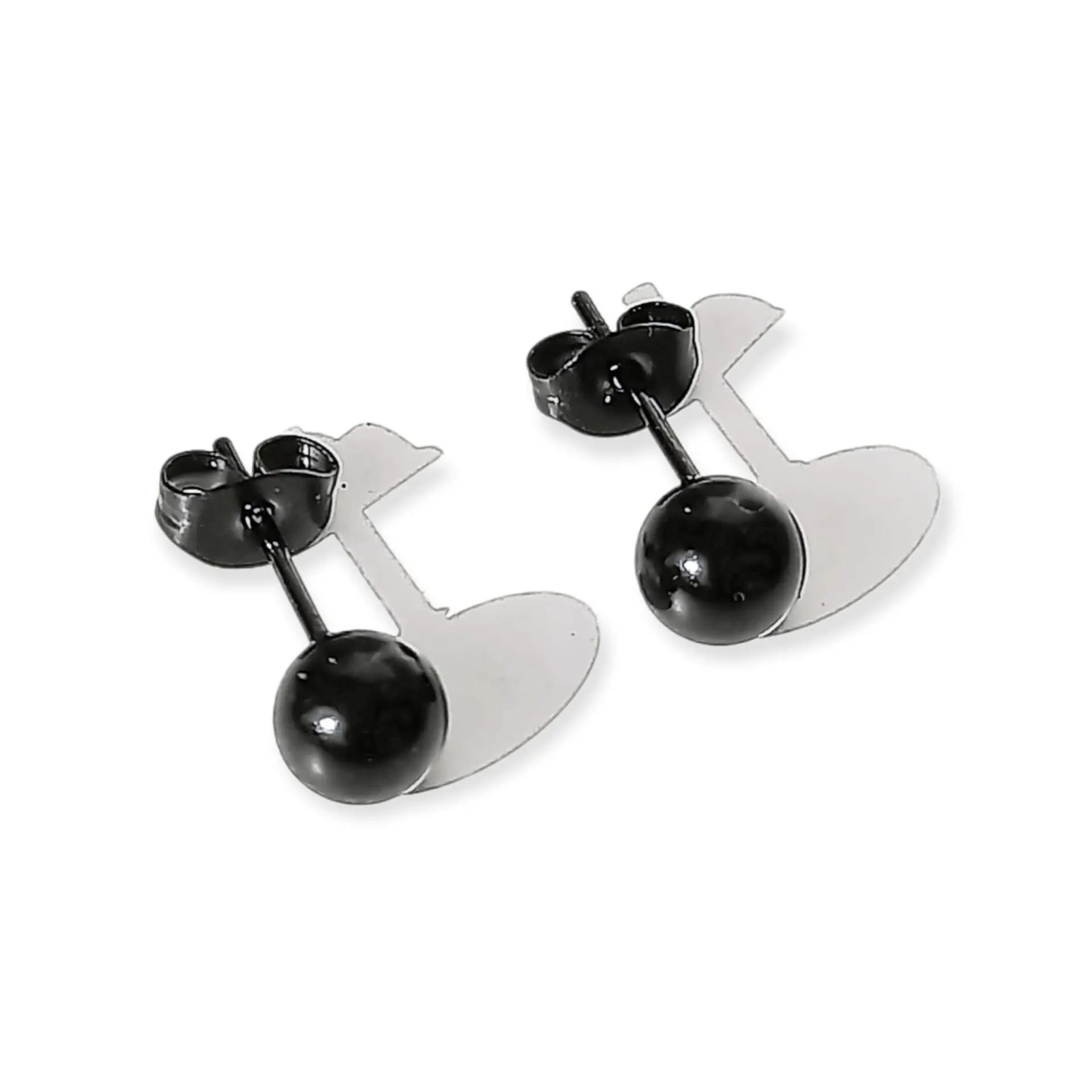 Pack De 3 Pares Aros Argollas Esfera Negras Piercing Oreja 3