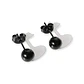Pack De 3 Pares Aros Argollas Esfera Negras Piercing Oreja - Miniatura 3