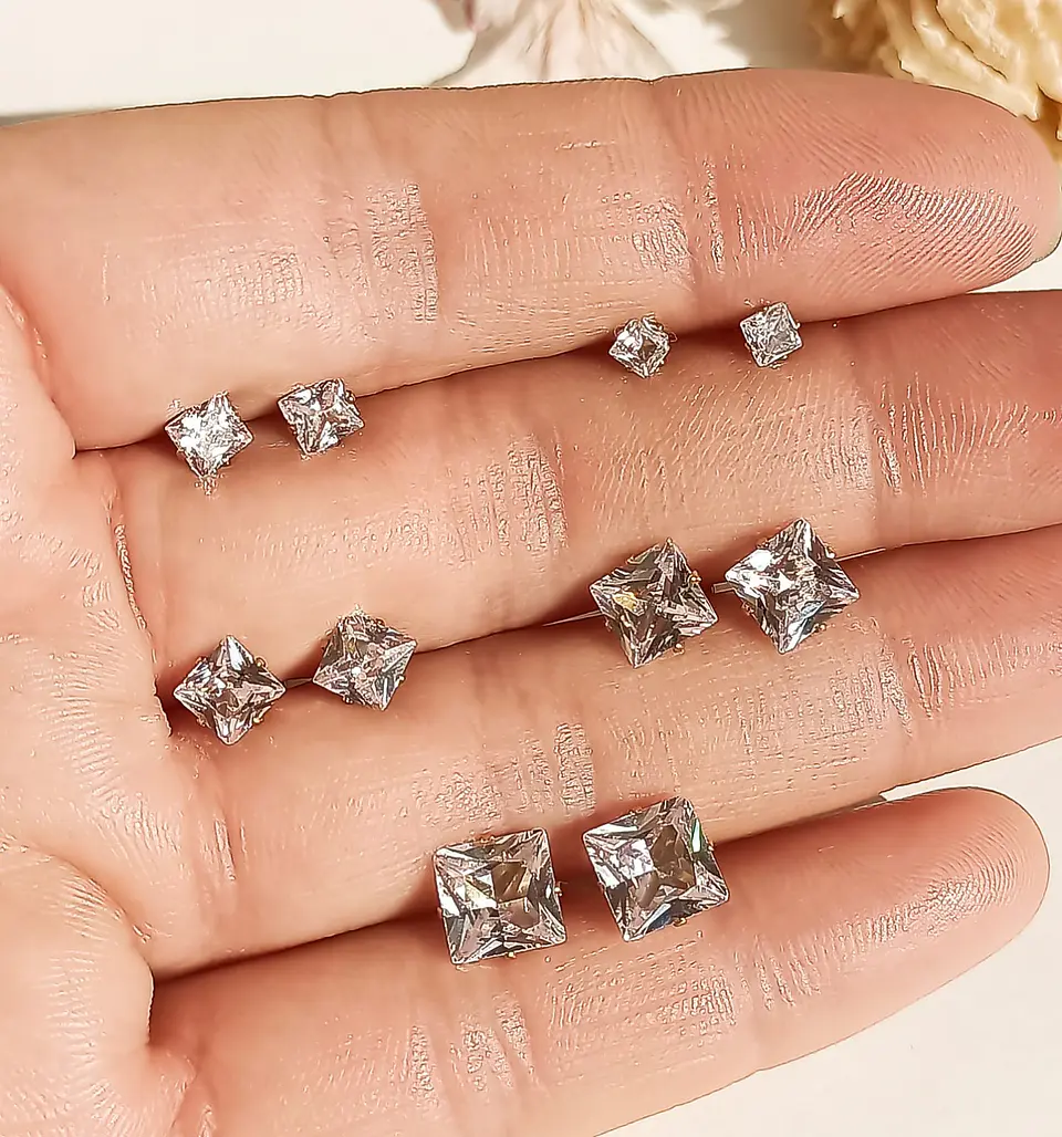 Pack De Aros Punto De Luz Chapados En Oro 18k Piercing Oreja 5