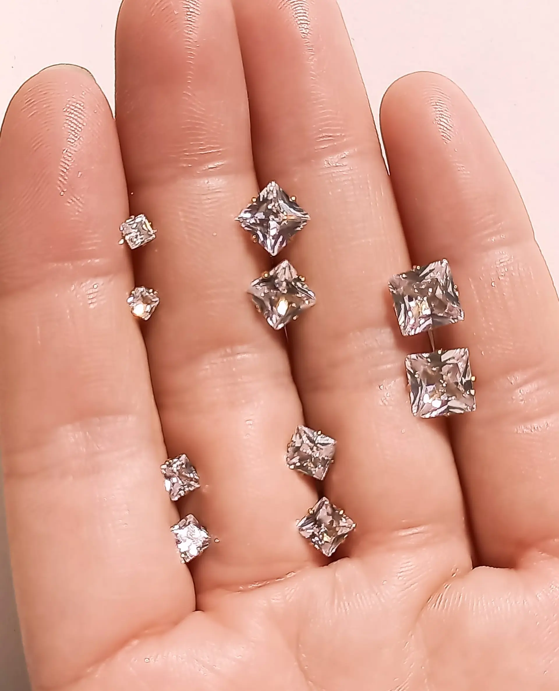Pack De Aros Punto De Luz Chapados En Oro 18k Piercing Oreja 2