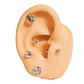 Pack De Aros Punto De Luz Chapados En Oro 18k Piercing Oreja - Miniatura 1