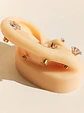 Pack De Aros Punto De Luz Chapados En Oro 18k Piercing Oreja - Miniatura 3