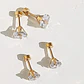 Pack De Aros Punto Luz 6mm 7mm Cuadrado Chapados En Oro 18k - Miniatura 3