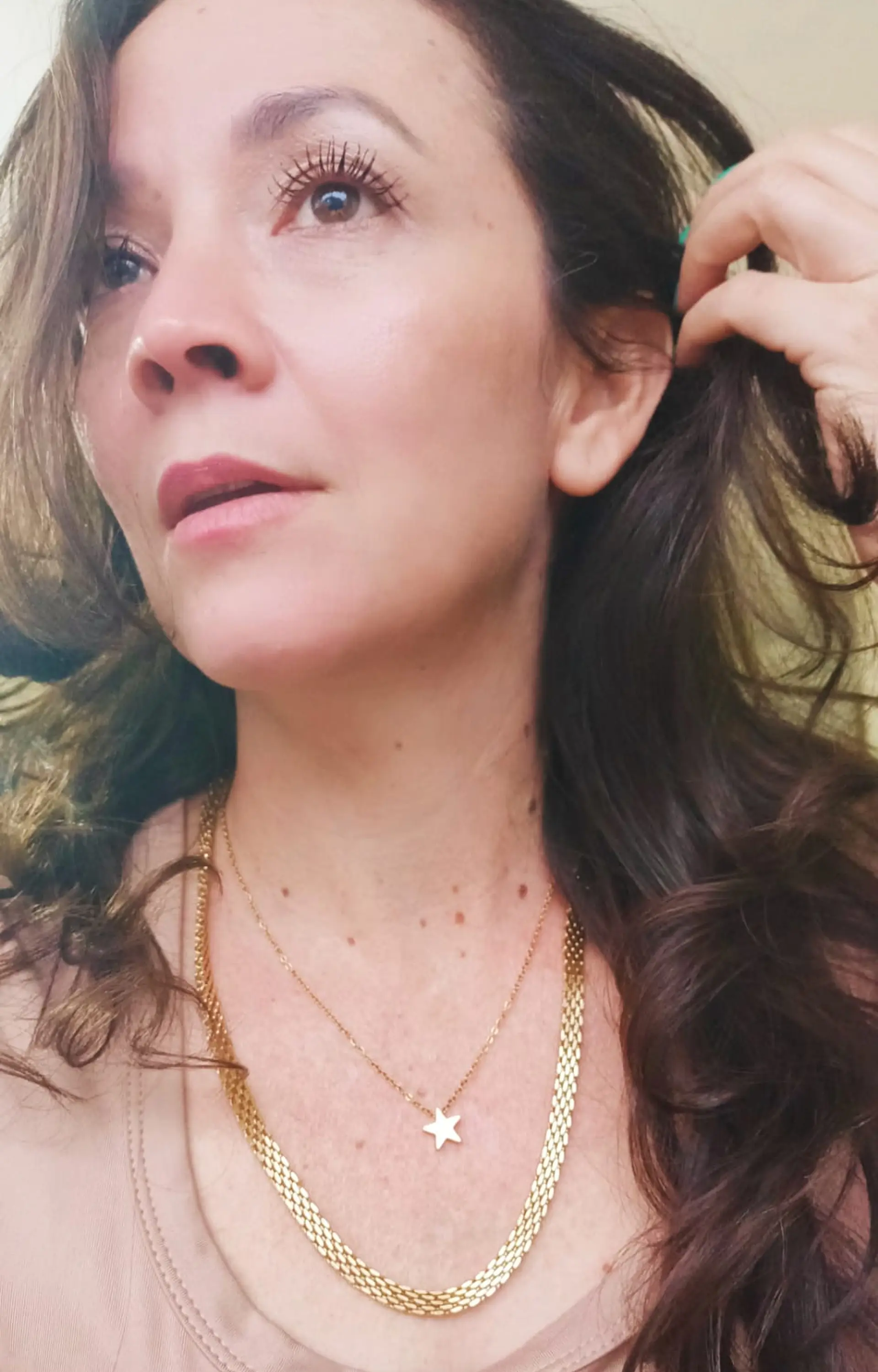 Conjunto multicapa Tejido Plano Chunky Estrella Chapada En Oro 18K 5