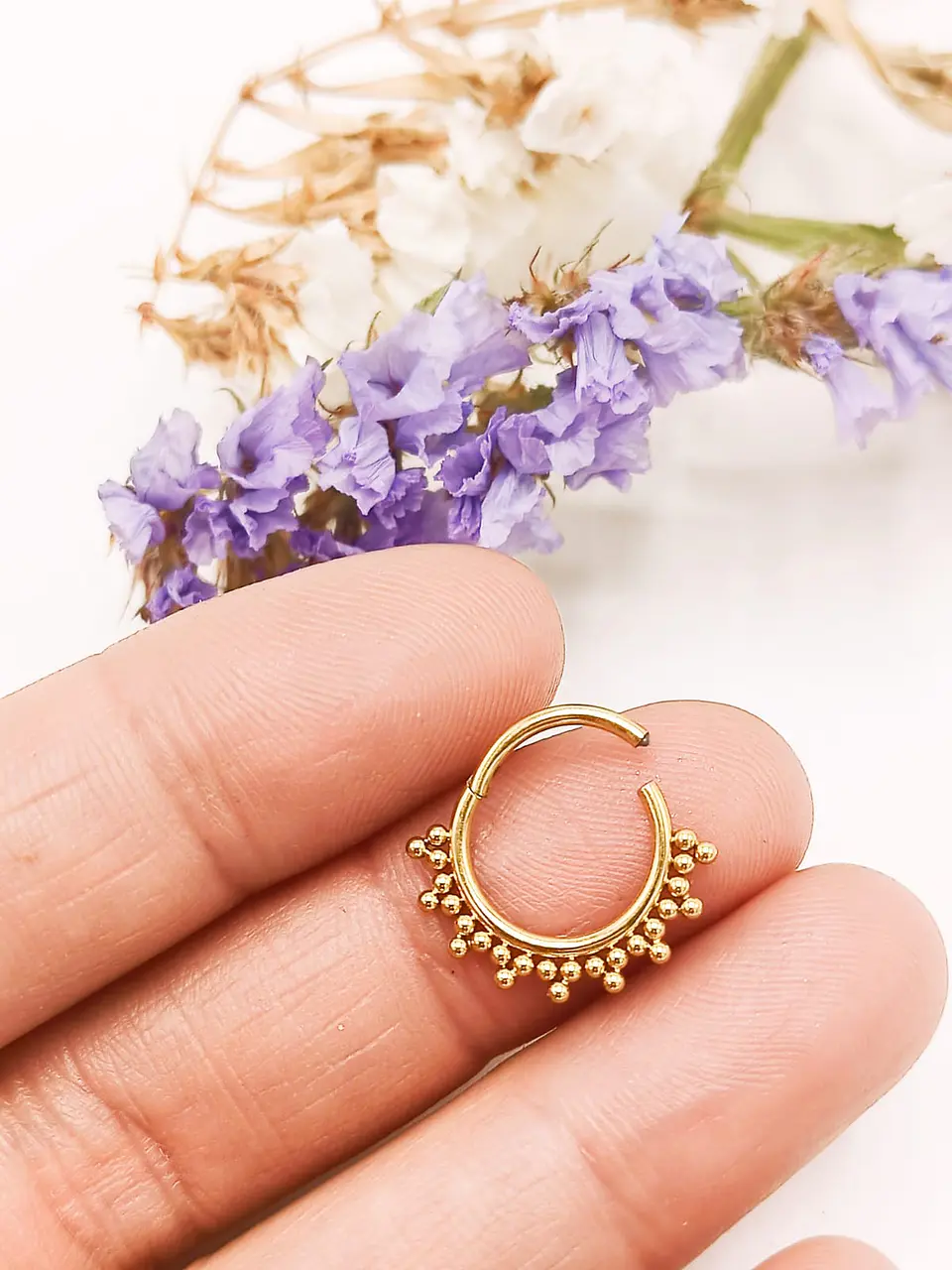 Piercing Septum 10mm F136 Titanio Chapado En Oro 18k 5