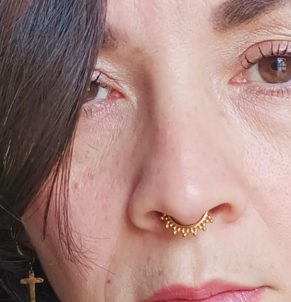 Piercing Septum 10mm F136 Titanio Chapado En Oro 18k 3