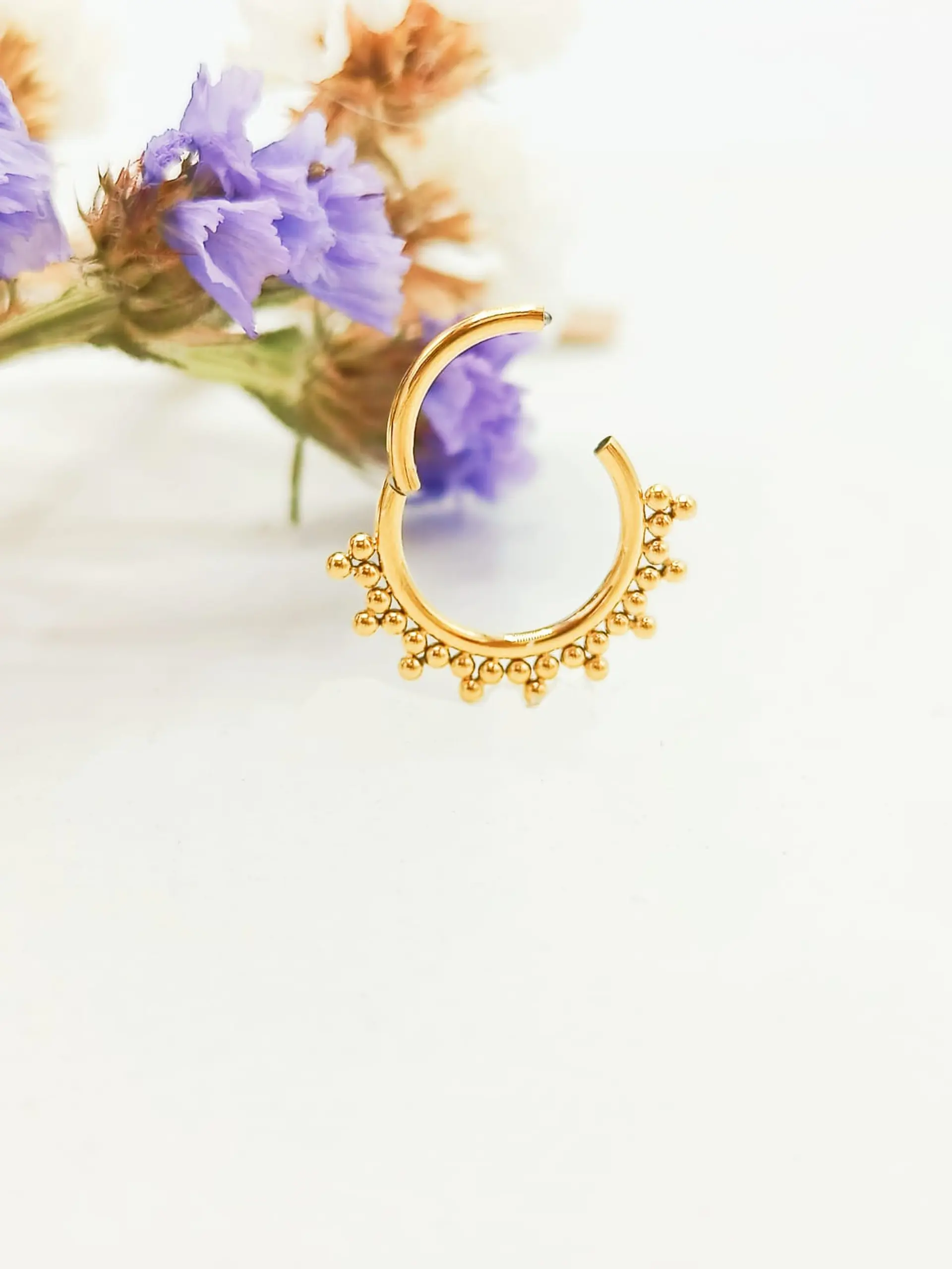 Piercing Septum 10mm F136 Titanio Chapado En Oro 18k 2