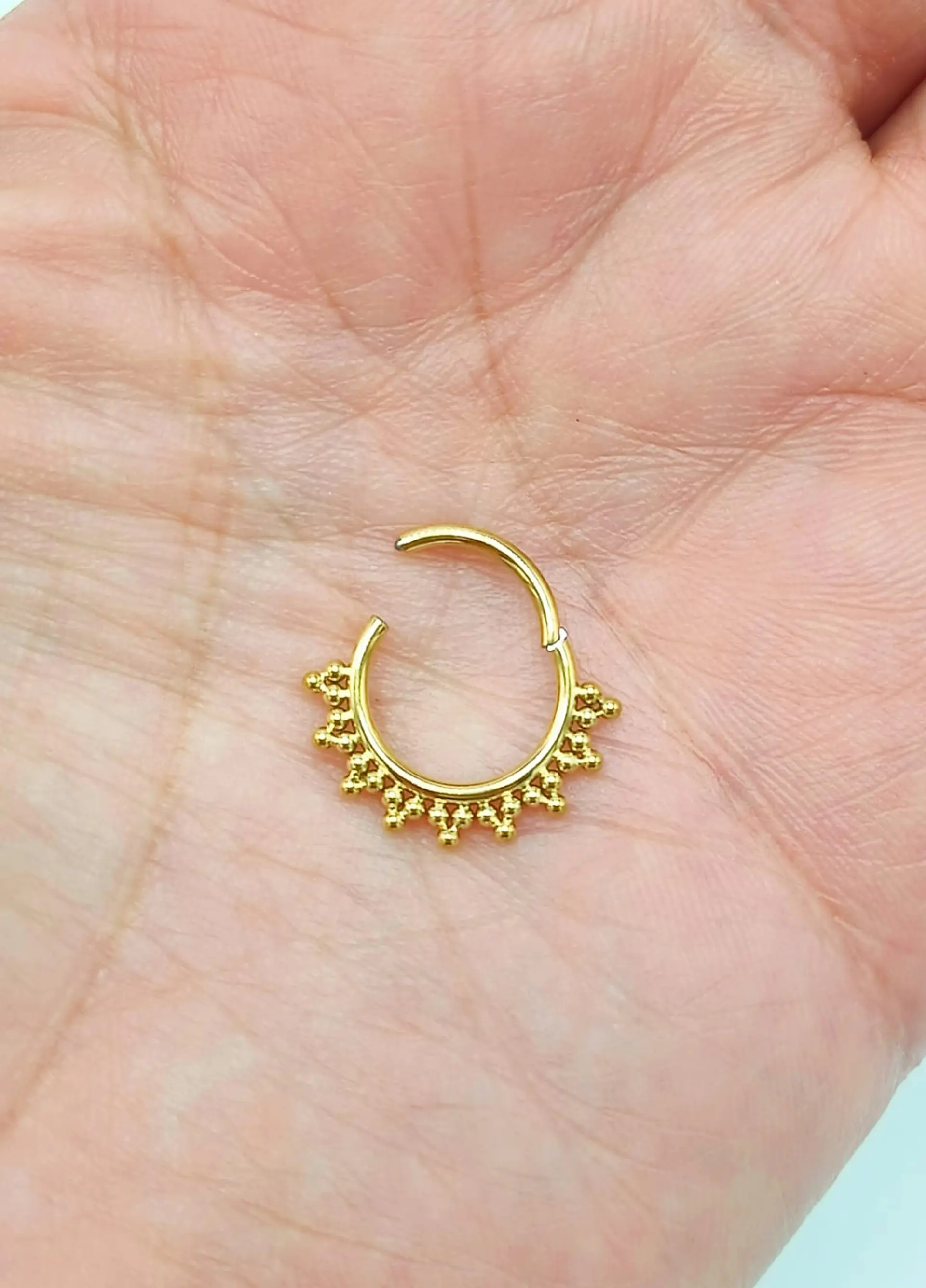 Piercing Septum 10mm F136 Titanio Chapado En Oro 18k 7