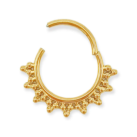 Piercing Septum 10mm F136 Titanio Chapado En Oro 18k