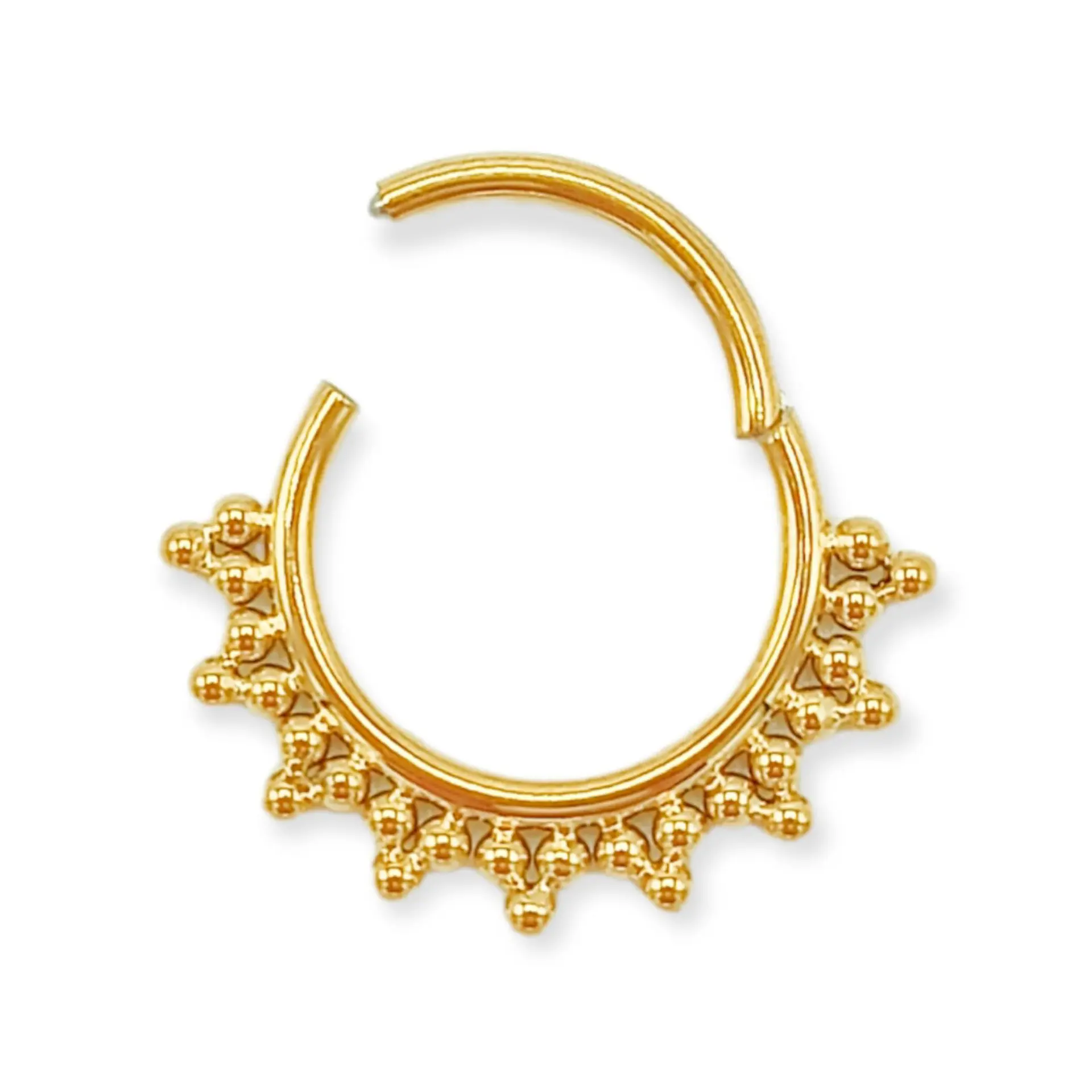 Piercing Septum 10mm F136 Titanio Chapado En Oro 18k 1