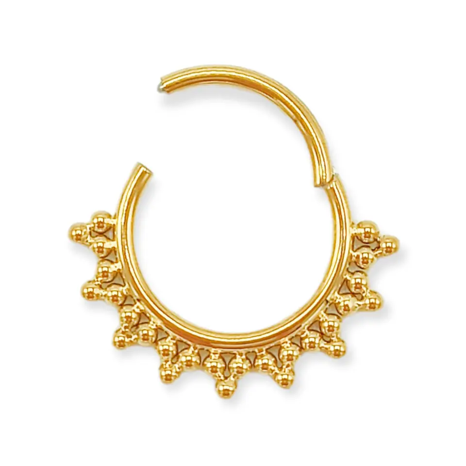 Piercing Septum 10mm F136 Titanio Chapado En Oro 18k 1