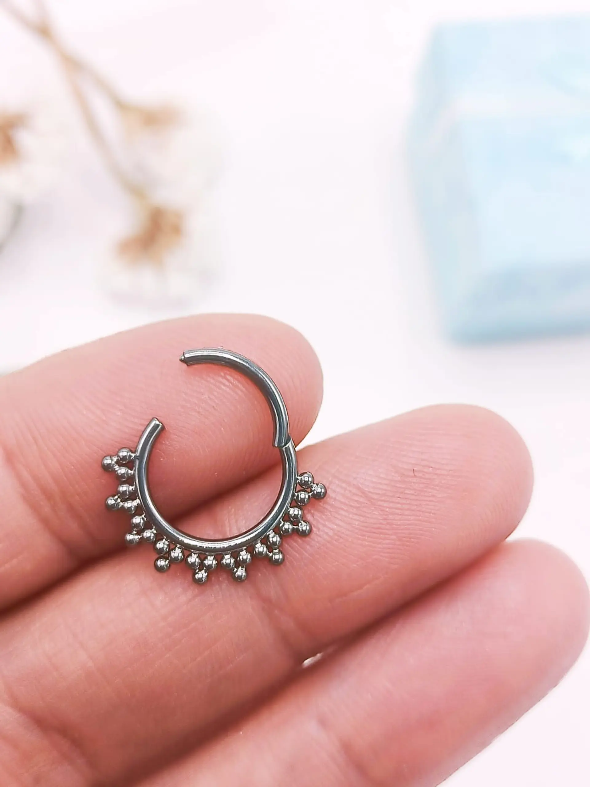 Piercing Septum 10 mm Daith Helix Tragus F136 Titanio 6