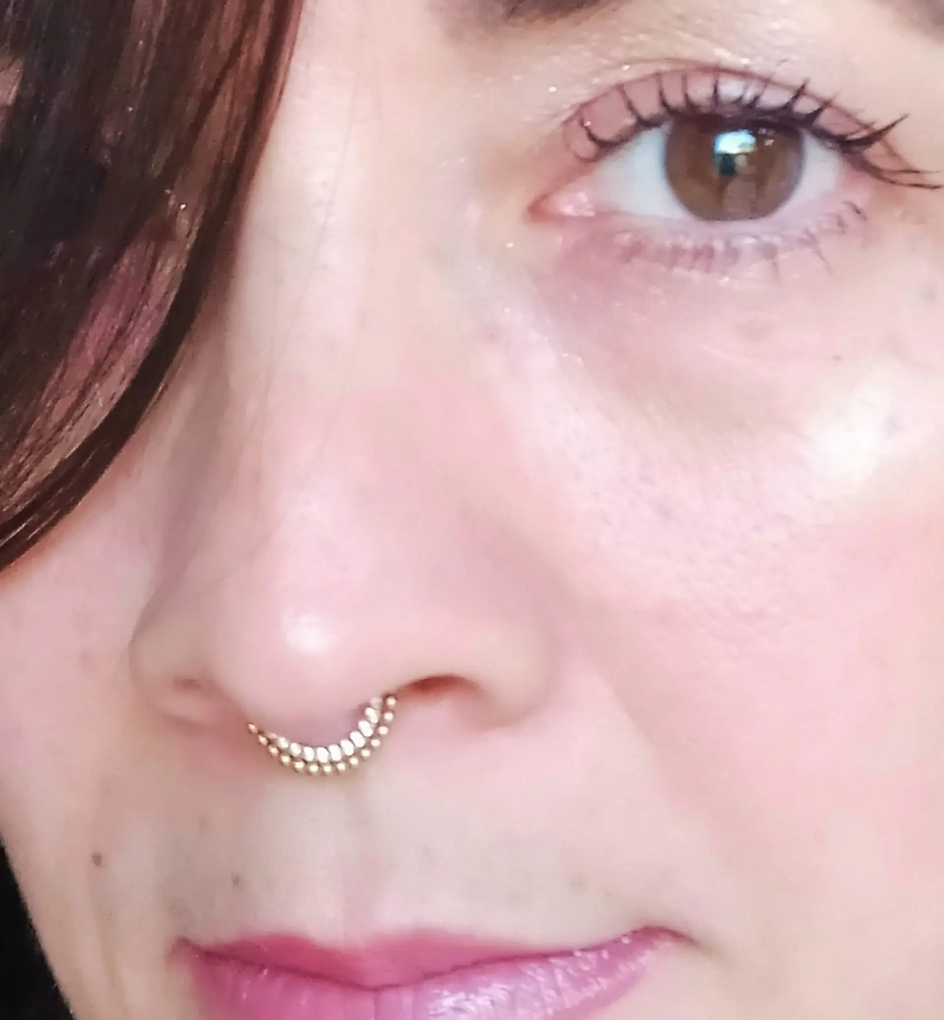 Piercing Septum F136 Titanio Diadema Chapada Oro 18kl 10mm 16g 3
