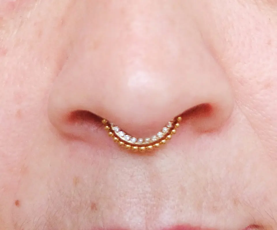 Piercing Septum F136 Titanio Diadema Chapada Oro 18kl 10mm 16g 6