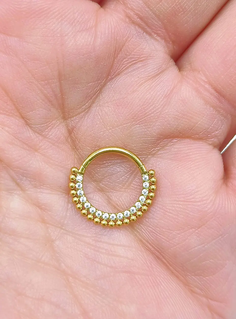 Piercing Septum F136 Titanio Diadema Chapada Oro 18kl 10mm 16g 4