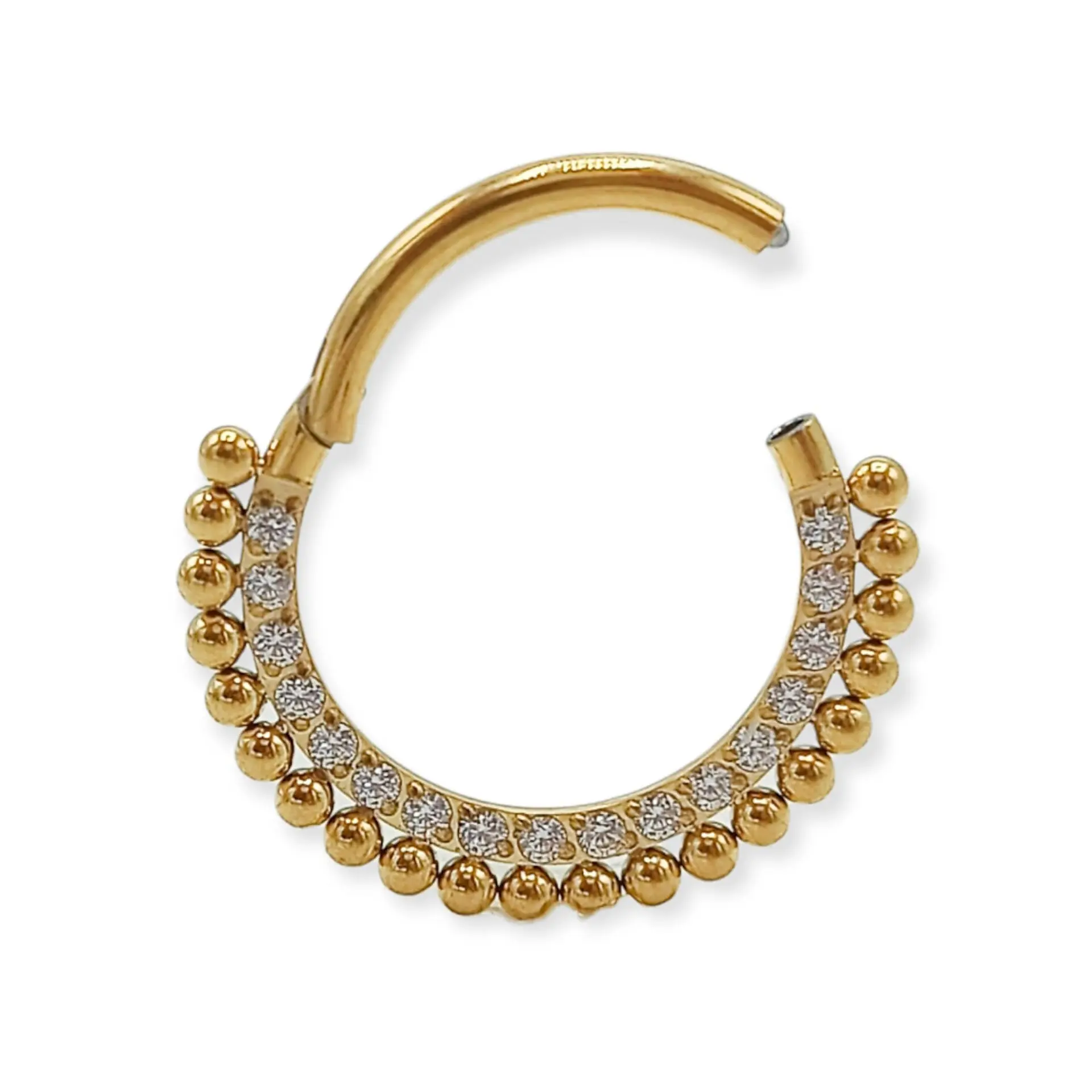 Piercing Septum F136 Titanio Diadema Chapada Oro 18kl 10mm 16g 1