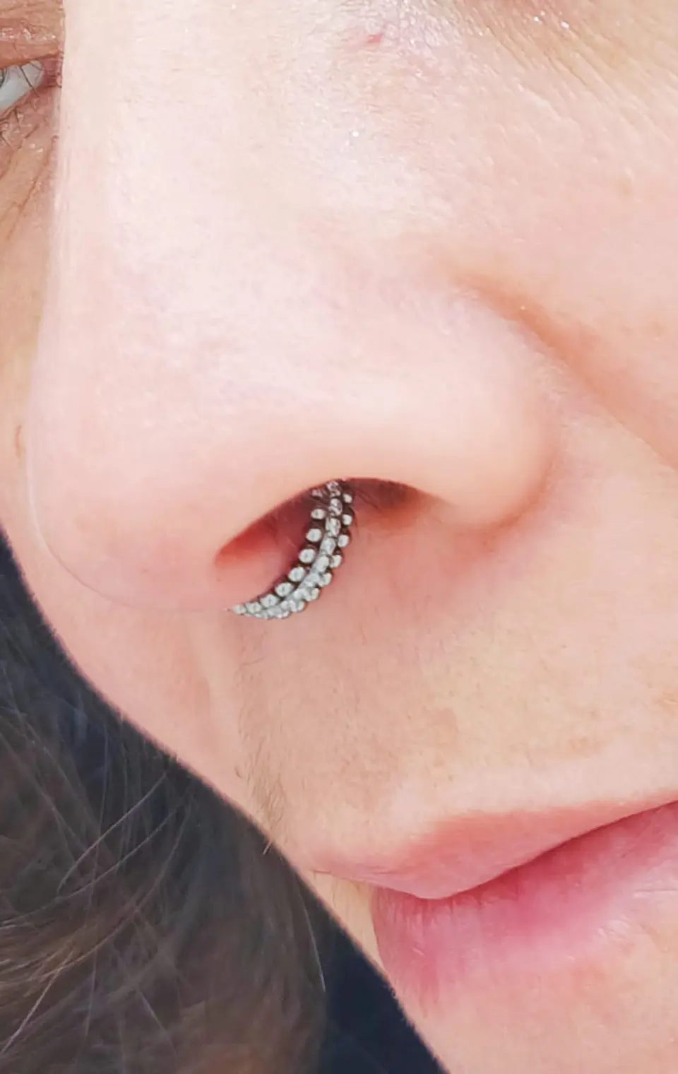 Piercing Septum F136 Titanio Zirconia Esfera Doble 10mm 16g 3
