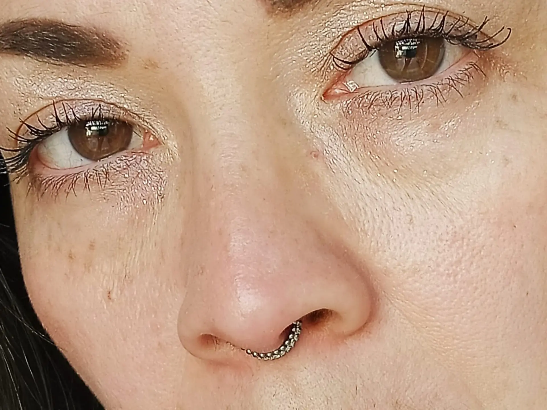 Piercing Septum F136 Titanio Zirconia Esfera Doble 10mm 16g 7