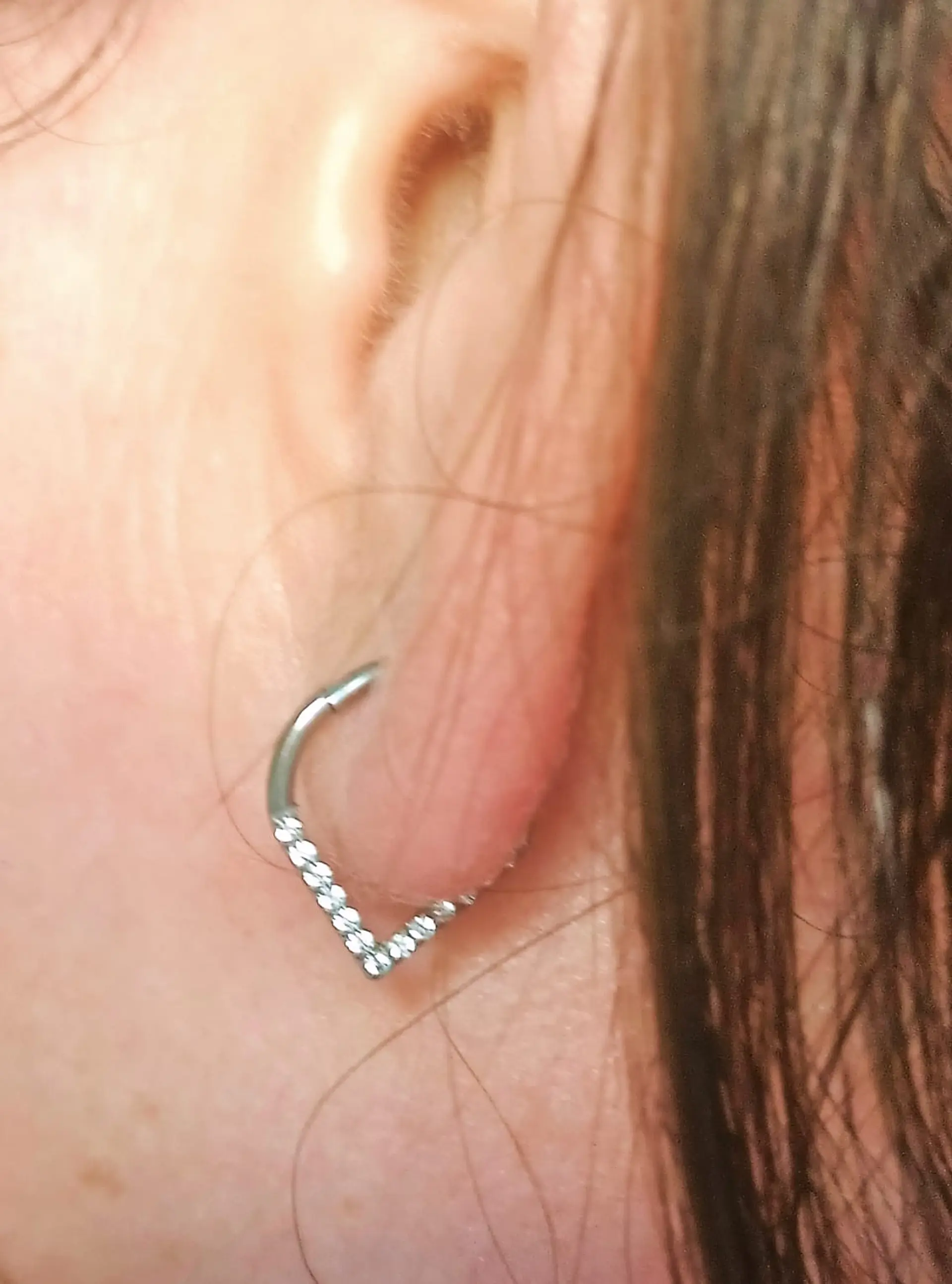 Piercing Septum 10mm Tragus F136 Titanio Lagrima Circonio 4