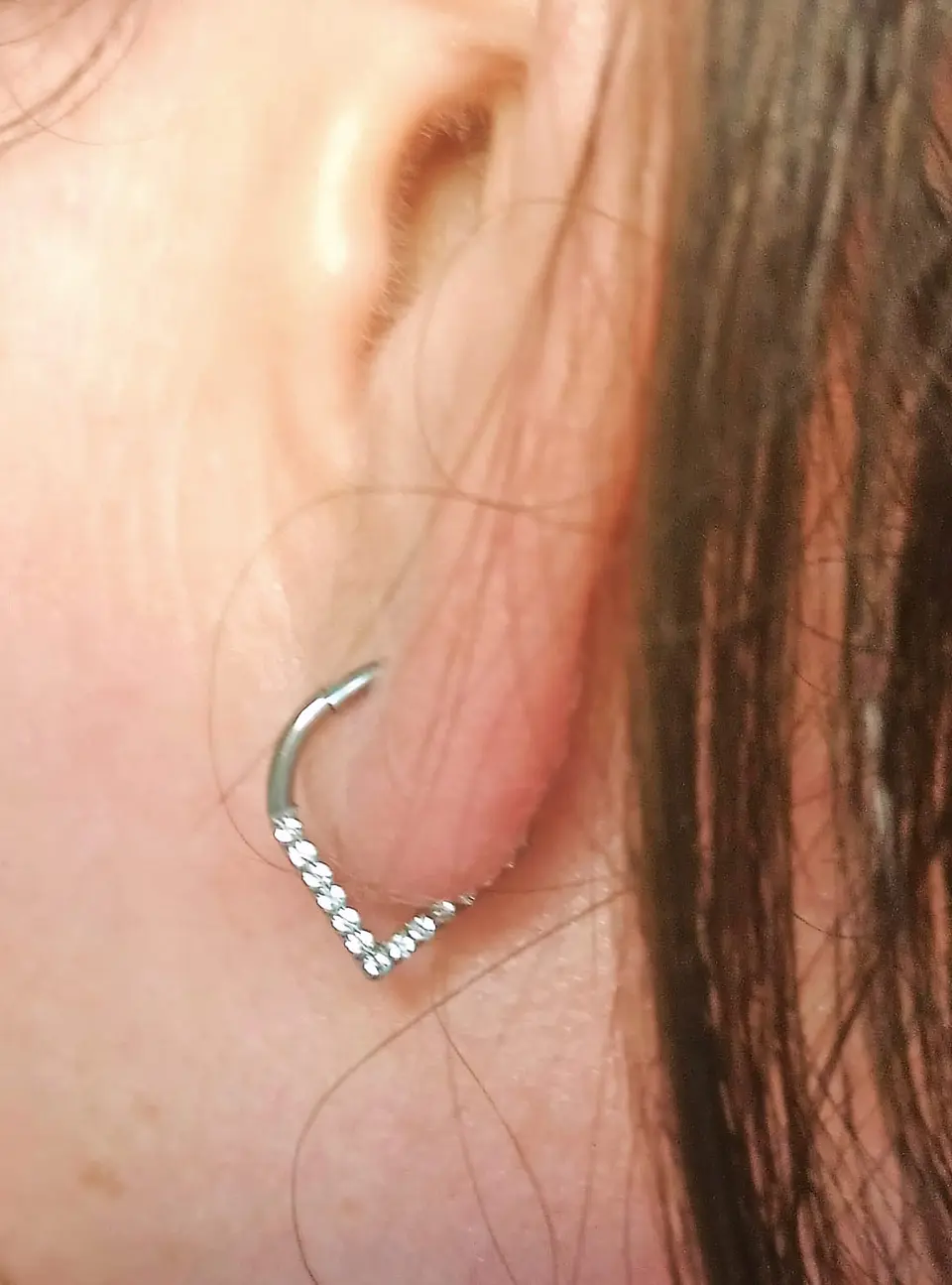 Piercing Septum 10mm Tragus F136 Titanio Lagrima Circonio 4