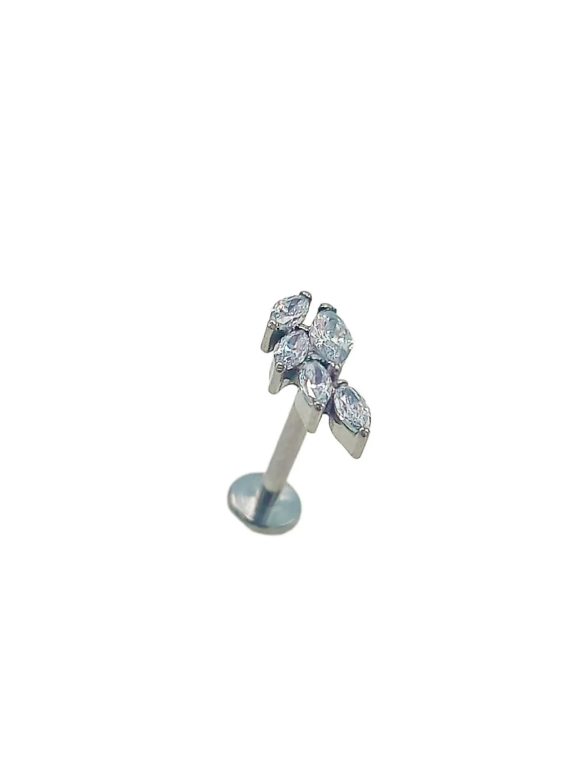 Piercing Labret Zirconia Astm F136 Titanio Alas 8mm 1