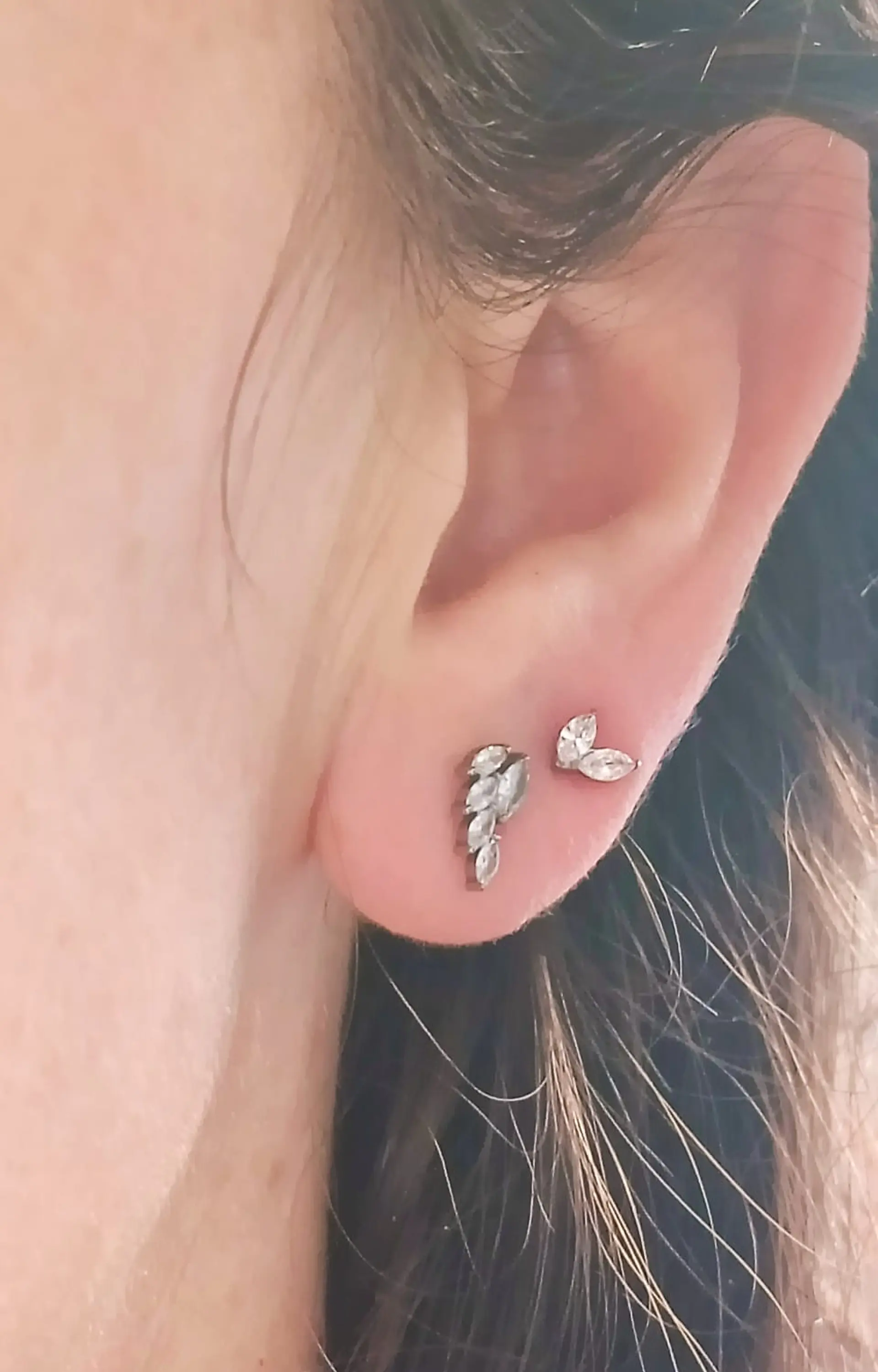 Piercing Labret Alba 16g barra 10mm Titanio PVD con Oro 18k 10
