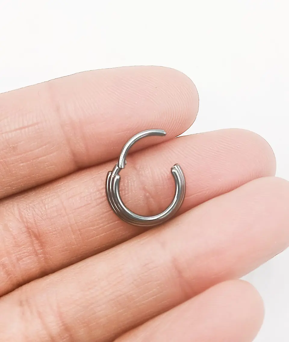 Piercing Septum F136 Titanio Triple Argolla 8mm Tragus 5