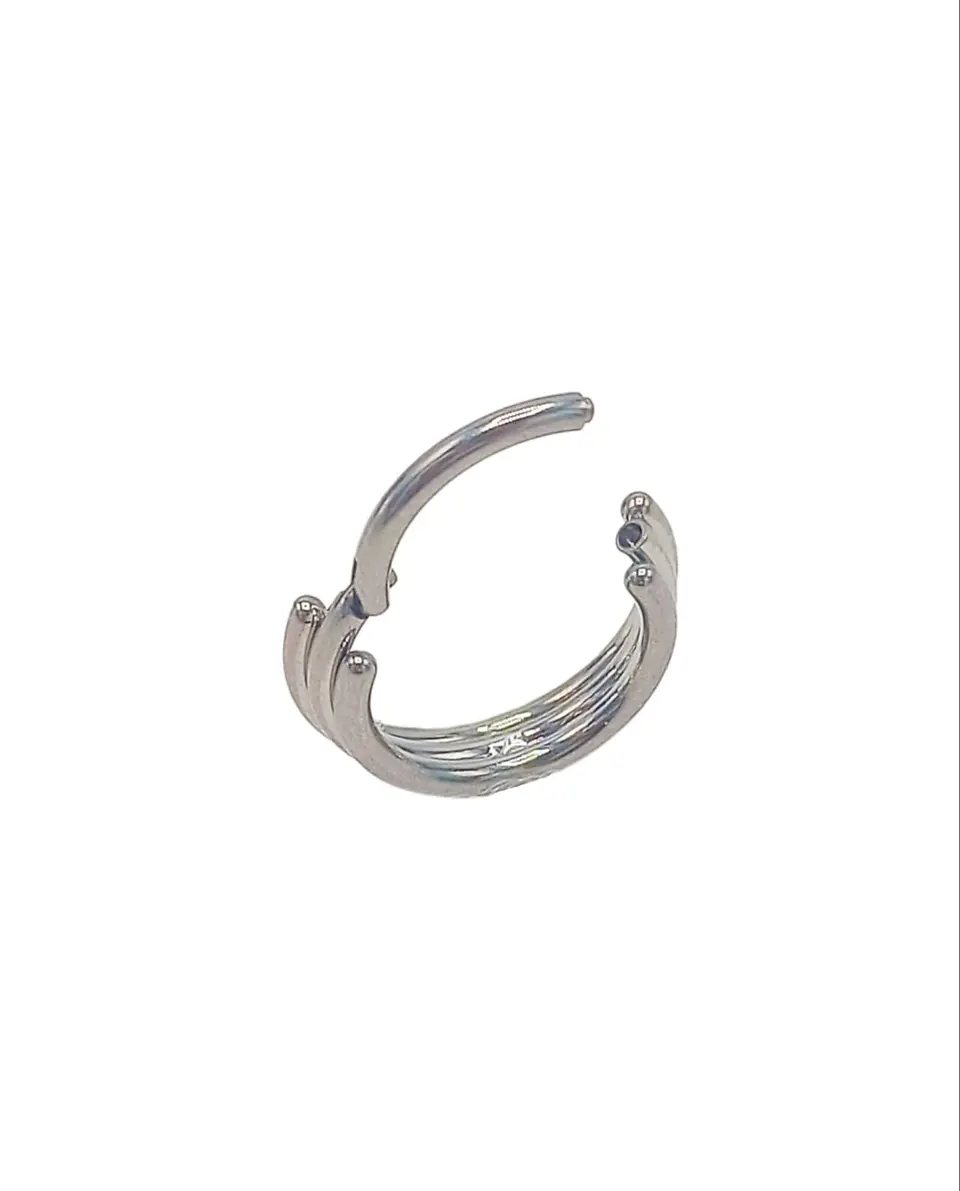 Piercing Septum F136 Titanio Triple Argolla 8mm Tragus 6