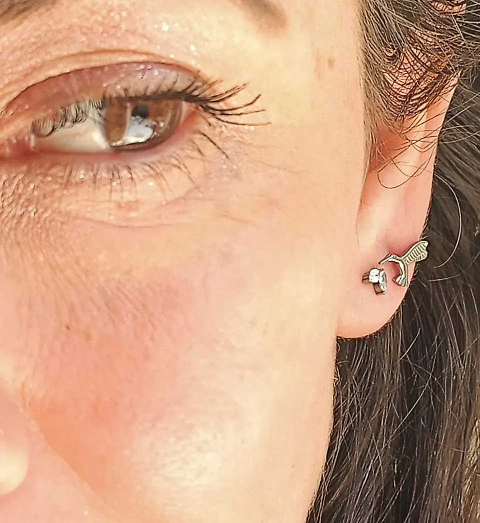 Piercing Labret Astm F136 Titanio Tragus Colibri 8mm 3