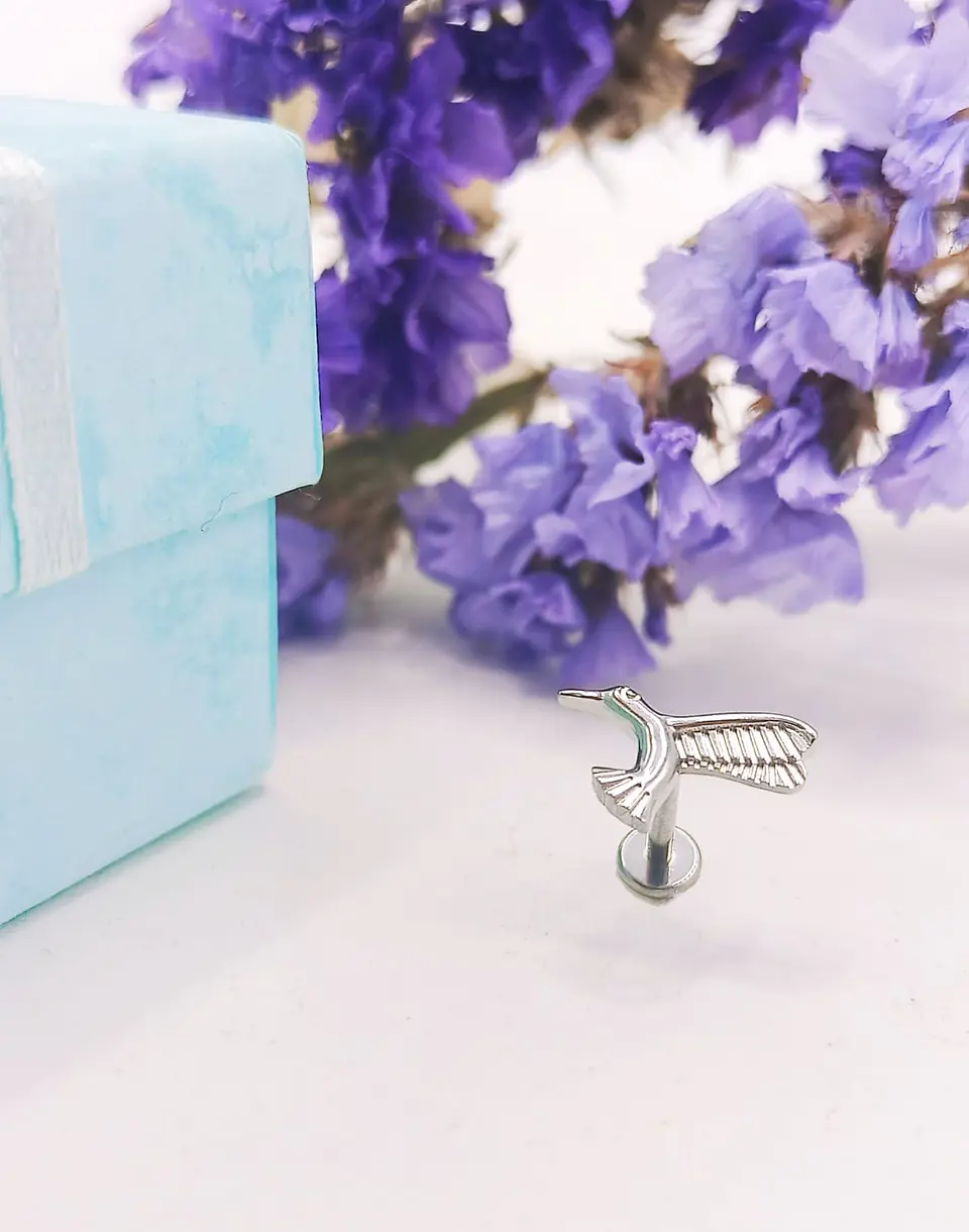Piercing Labret Astm F136 Titanio Tragus Colibri 8mm 2